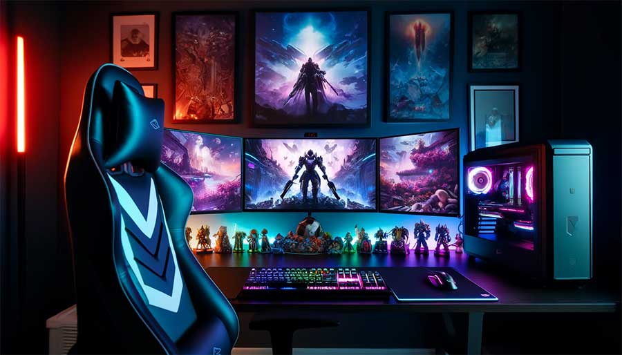 Gaming oppsett skjermer pc
